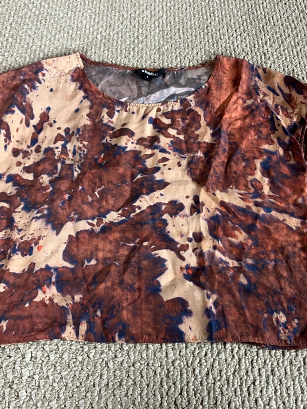 SHABD Tie Dye 100% Silk Blouse Sleeveless Made in NYC 2012 Spring Collection 1 L